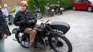 Ivan (Velocette guru) with his 1928 AJS outfit.