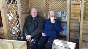 Kate and Pete took a liking to this arbour seat. They were trying to work out how to get it on the bike.