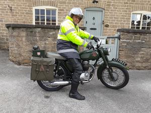 Graham on the Auxiliary Fire Service BSA.